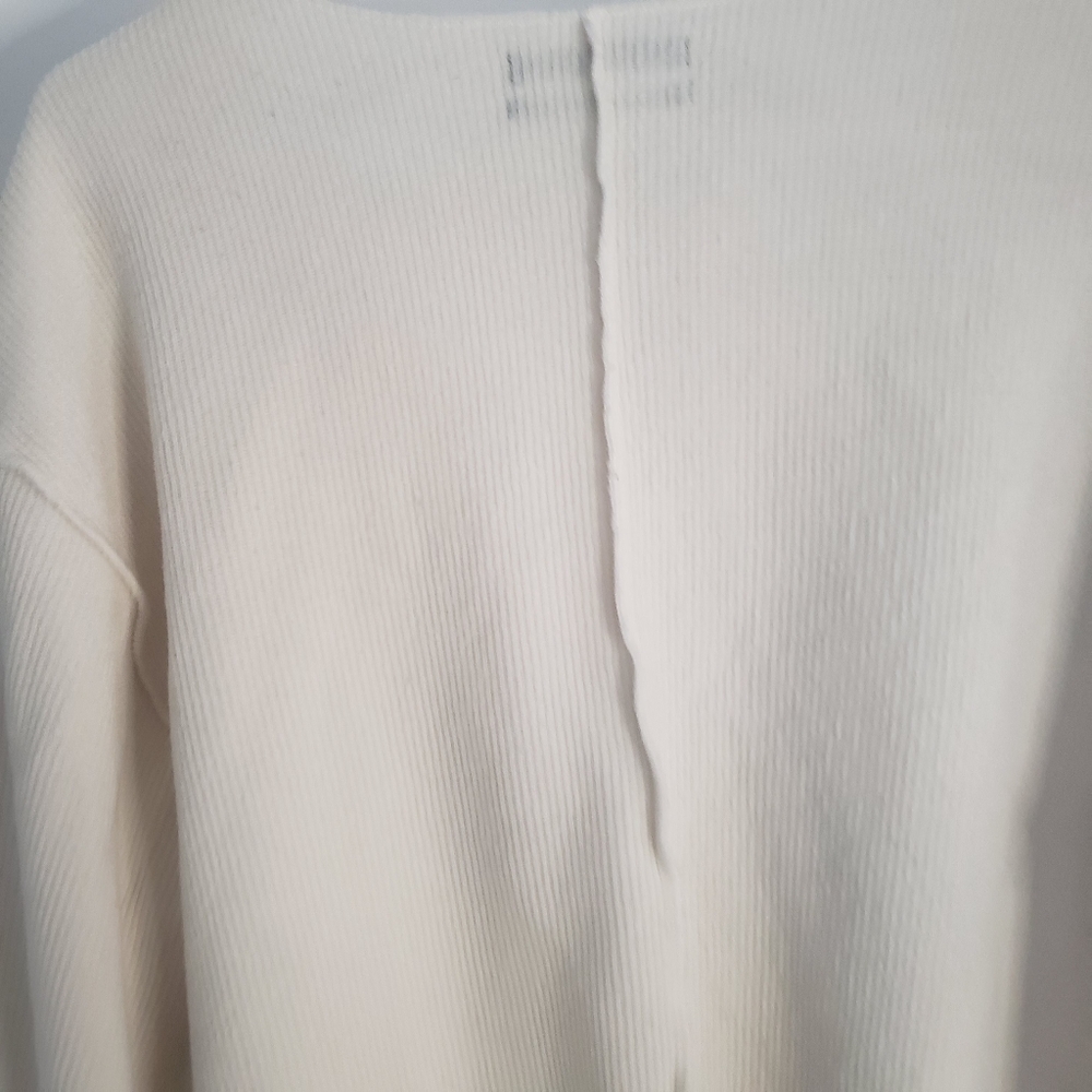 Urban Outfitters Cream Long Sleeve Boxy Top